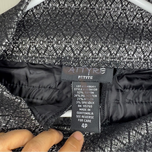 Women's Metallic Black Pattern Pants like new. Worn twice. - Picture 4 of 6